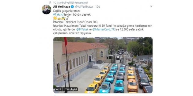 İstanbul Valisi duyurdu! 12 bin 500 taksi ücretsiz taşıyacak