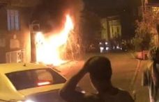 Gaziosmanpaşa'da ateşe verilen dükkan yandı, sokakta silah sesleri duyuldu