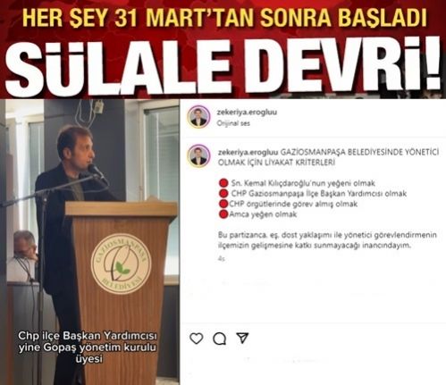 Gaziosmanpaşa Belediyesinde  torpil furyası! Makamları eşe dosta dağıttılar.