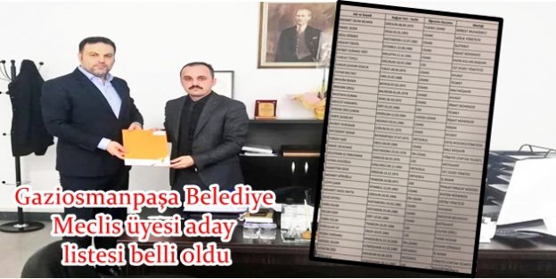 Ak Parti Gaziosmanpaşa Belediye Meclis &uuml;yesi aday listesi belli oldu