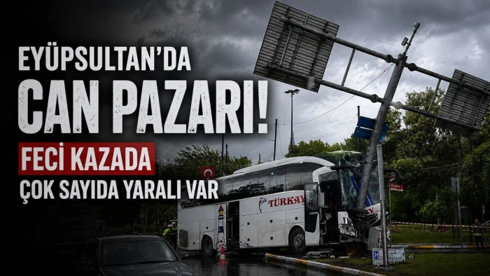 Ey&uuml;psultan'da feci kaza! &Ccedil;ok sayıda yaralı var 