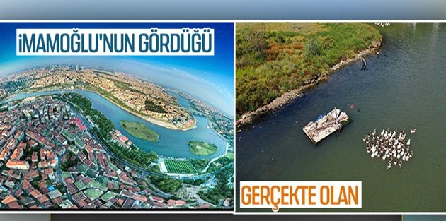 Haliç kara bir hal aldı! İBB 'masmavi' deyip bir de fotoğraf paylaştı