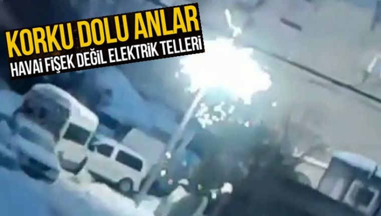 Arnavutköy'de elektrik telleri havai fişek gibi patladı