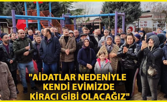 Arnavutköy'de site sakinlerinden aidat zammı protestosu