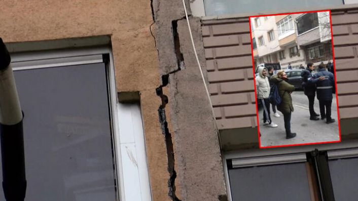 Gaziosmanpaşa'da çatlakların oluştuğu bina tahliye edildi