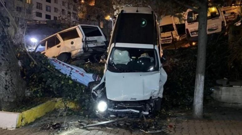 Eyüpsultan'da araç sürücüsü virajı alamadı: Çay bahçesine uçtu