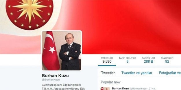 Burhan Kuzu Erdoğan'a başdanışman olduğunu Twitter'dan duyurdu