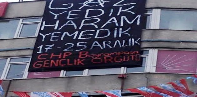 CHP Bayrampaşa'dan 17 Aralık pankartı