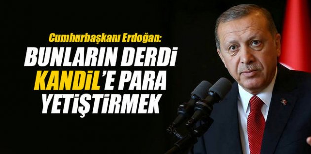 Cumhurbaşkanı Erdoğan: Bunların derdi Kandil'e para yetiştirmek