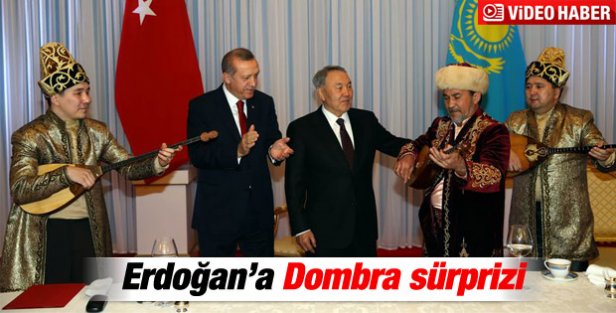 Cumhurbaşkanı Erdoğan'a Kazakistan'da Dombra sürprizi