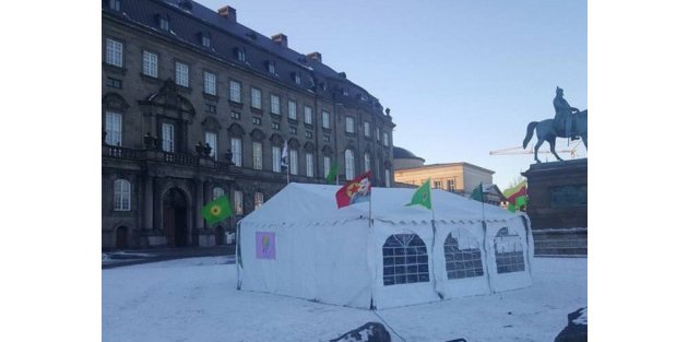 Danimarka'da PKK çadırı!