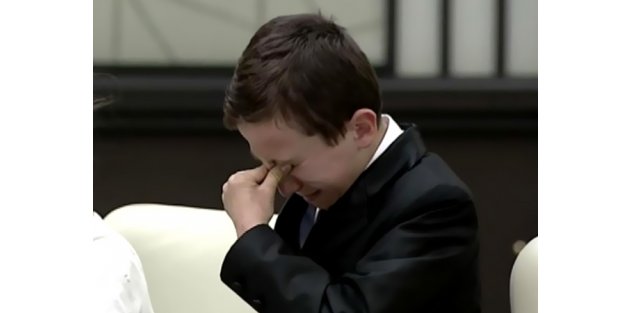 Erdoğan'a soru soran şehidin oğlu Necip Can gözyaşlarını tutamadı