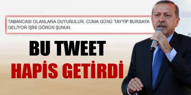 'Erdoğan'ı vurun' diyen tweetin cezası belli oldu