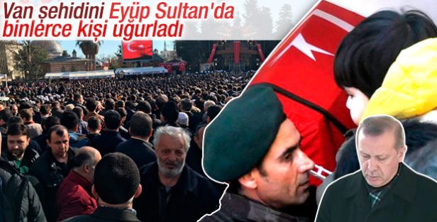 Eyüp'te Şehit polis için son görev! Cumhurbaşkanı da cenazede