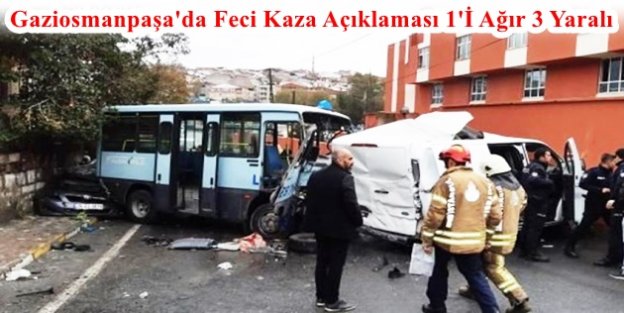 Gaziosmanpaşa'da minibüs devrildi: 1'i ağır, 3 yaralı