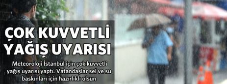 G.O.Paşa,Eyüp,Sultangazi,Arnavutköy'de Çok kuvvetli yağış uyarısı