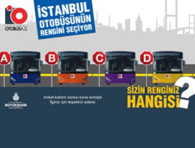 İstanbul otobüsünün rengini seçti!