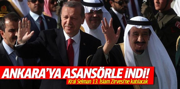Kral Selman Bin Abdülaziz Ankara'ya asansörle indi!