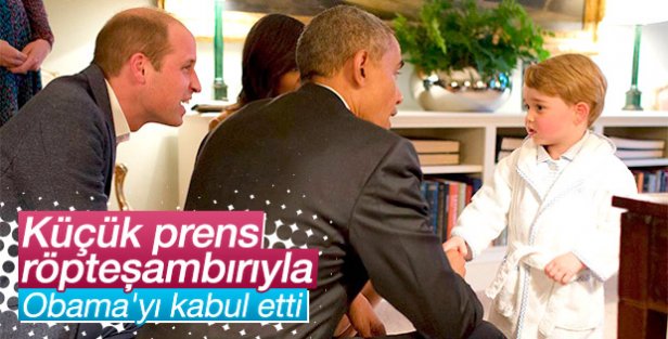 Küçük Prens George Obama'yı karşıladı