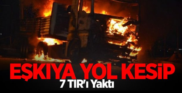 PKK Yol Kesip 7 TIR'ı Yaktı