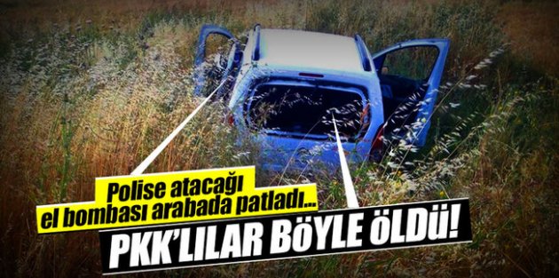 Silopi'de PKK'lıların el bombası araçta patladı: 3 terörist öldü