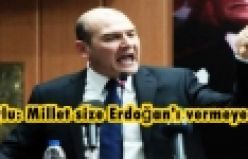 Soylu: Millet size Erdoğan'ı vermeyecek..AK Parti Genel Başkan Yardımcısı Soylu, Türkiye'nin başkanlık sistemine ihtiyacı olduğunu söyleyerek 