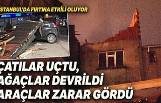 İstanbul’u fırtına vurdu: Çok sayıda evin çatısı...
