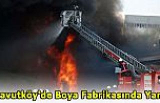Arnavutköy'de Boya Fabrikasında Yangın