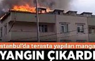 Arnavutköy’de terasta mangal yangın çıkardı!