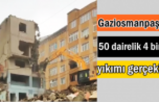 Gaziosmanpaşa'da 50 dairelik 4 binanın yıkımı...
