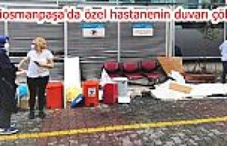 Gaziosmanpaşa'da özel hastanenin duvarı çöktü!