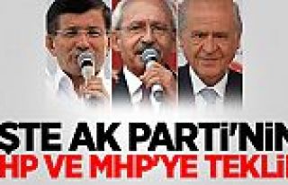 İşte AK Parti'nin CHP ve MHP'ye Teklifi