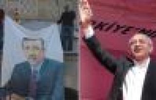 Kılıçdaroğlu,Erdoğan posteriyle karşılandı