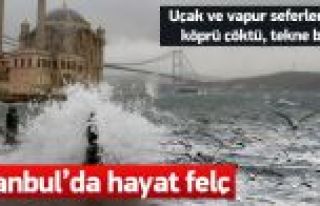Şiddetli fırtına İstanbul'da hayatı felç etti