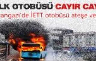 Sultangazi'de İETT otobüsü ateşe verildi