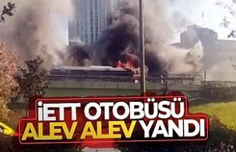 Beşiktaş’ta İETT otobüsü alev alev yandı