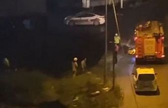 Arnavutköy'de polisten kaçarken 'dereye' uçtular