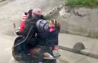 Gaziosmanpaşa'da motosiklet üstünde tehlikeli yolculuk