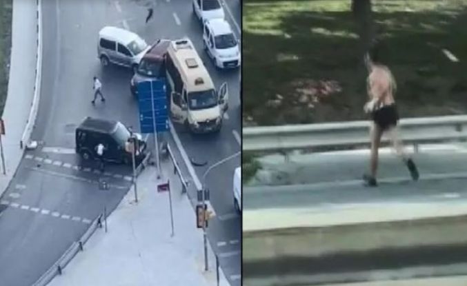 Bayrampaşa'da hareketli anlar: Trafikte girdiği silahlı kavgadan yarı çıplak halde kaçtı!